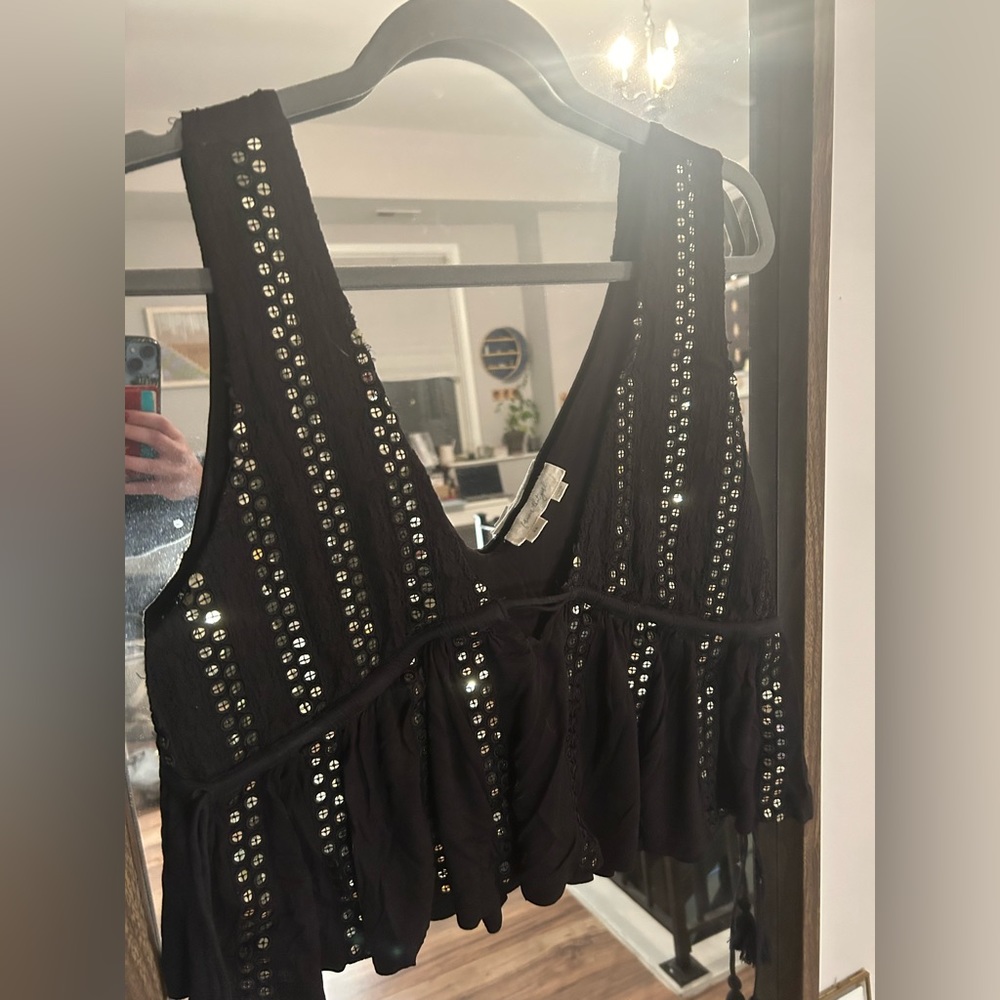 Flowy sequin tank top